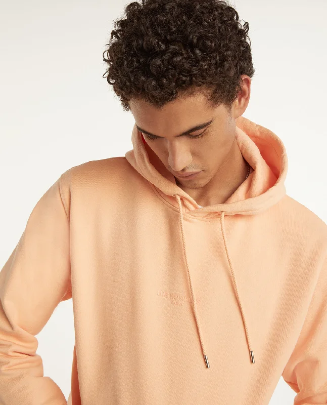 Deep Discounts Coral Hoodie With Logo In Middle | Men | Prairie Sunset