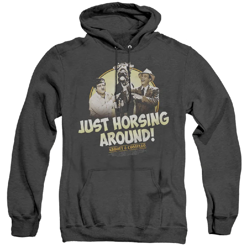 Hot Deal Abbott & Costello Horsing Around - Heather Pullover Hoodie