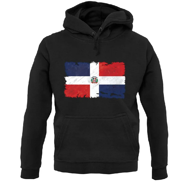 Mega Sale Dominican Republic Grunge Style Flag Unisex Hoodie