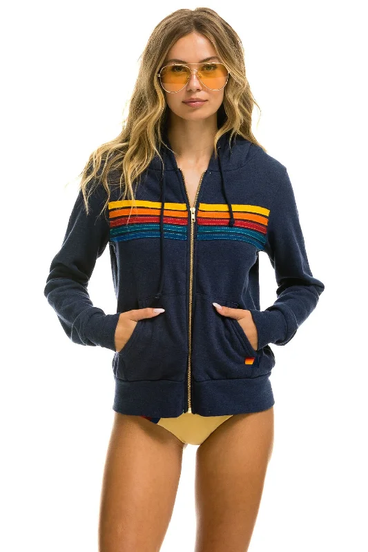 New Markdowns 5 STRIPE HOODIE - NAVY
