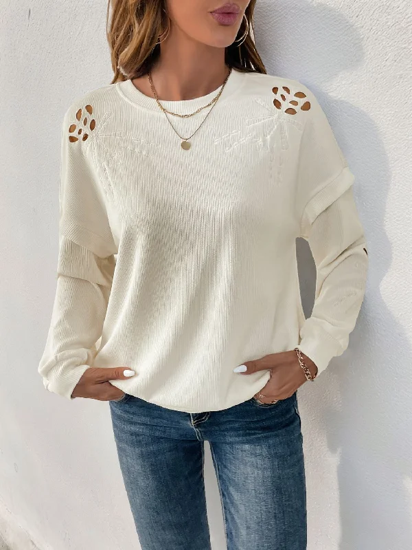 Extra Savings Cutout Long Sleeve Sweatshirt