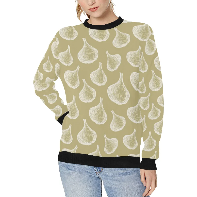 Garlic design pattern Women's Crew Neck Sweatshirt