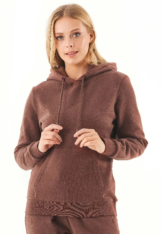 Deep Discounts Haree Soft Touch Organic Cotton Hoodie Coffee Brown