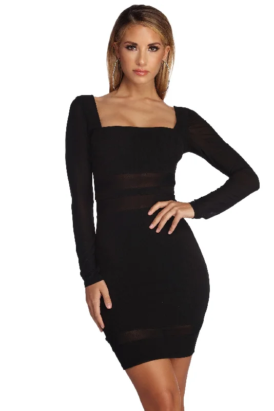Price Reduction Miss Me Mesh Mini Dress