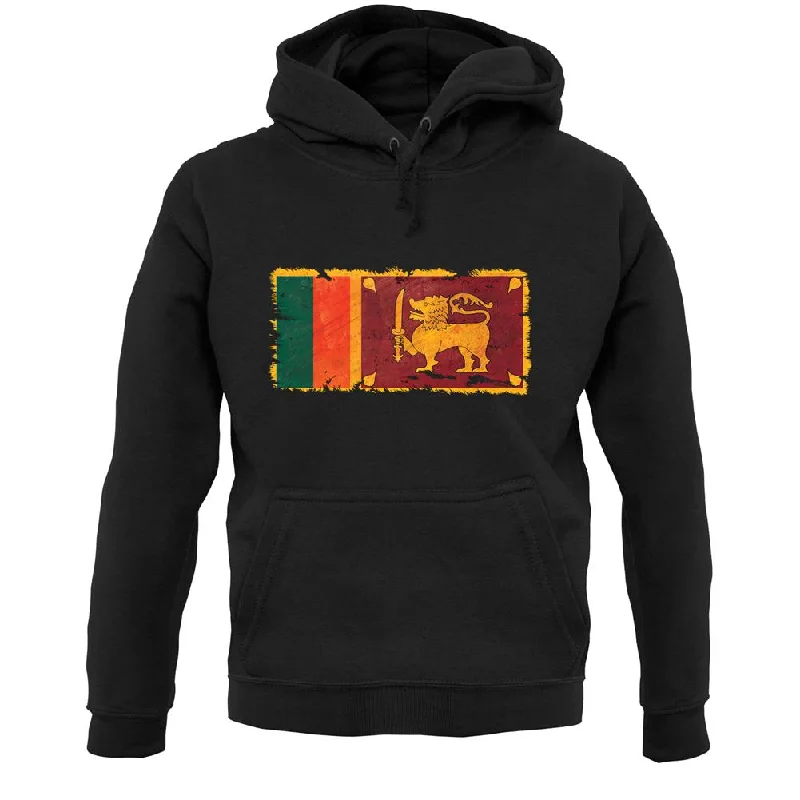 Online Exclusive Sri Lanka Grunge Style Flag Unisex Hoodie