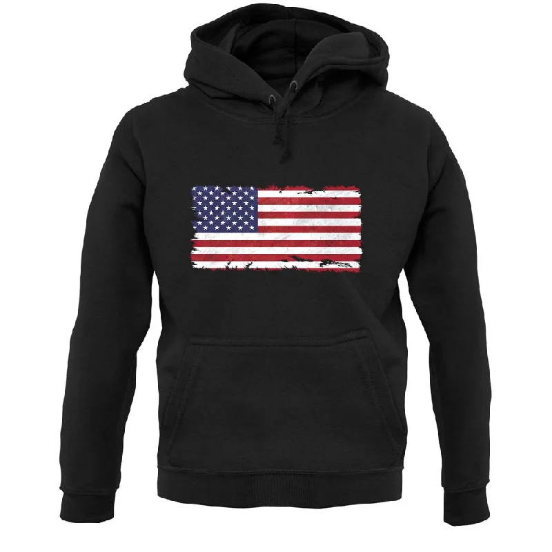 Limited Time Discount Us Grunge Style Flag Unisex Hoodie