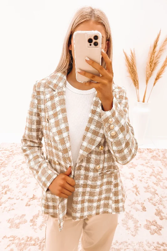 Final Markdown Kamilah Blazer Beige Check