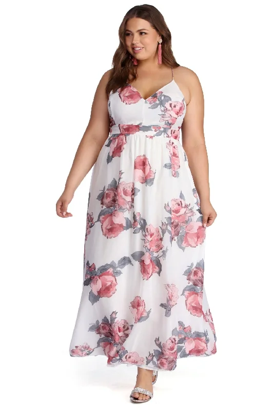 Super Deal Plus Chiffon Beauty Maxi Dress