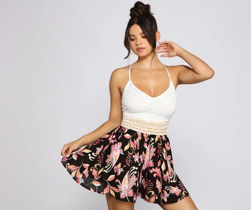Stock Up and Save Bohemian Vibes Crochet Lace Romper