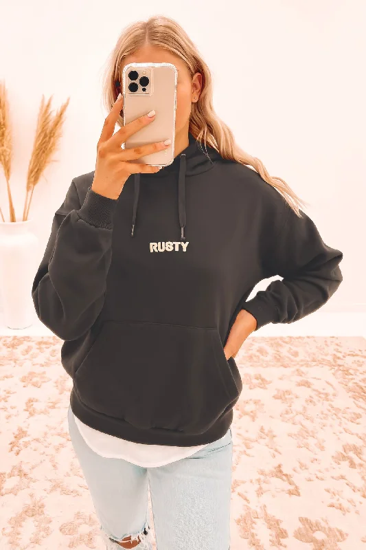 Special Price Rusty Movement Relaxed Hooded Fleece Charcoal