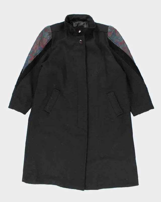 Today’s Deal Vintage 80s Black Wool Blend Overcoats - XL