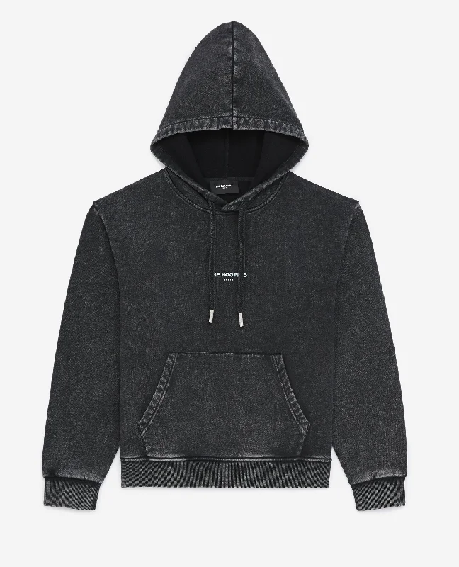 Price Blitz Faded Hoodie With Contrasting Logo | Women | Black Washed
