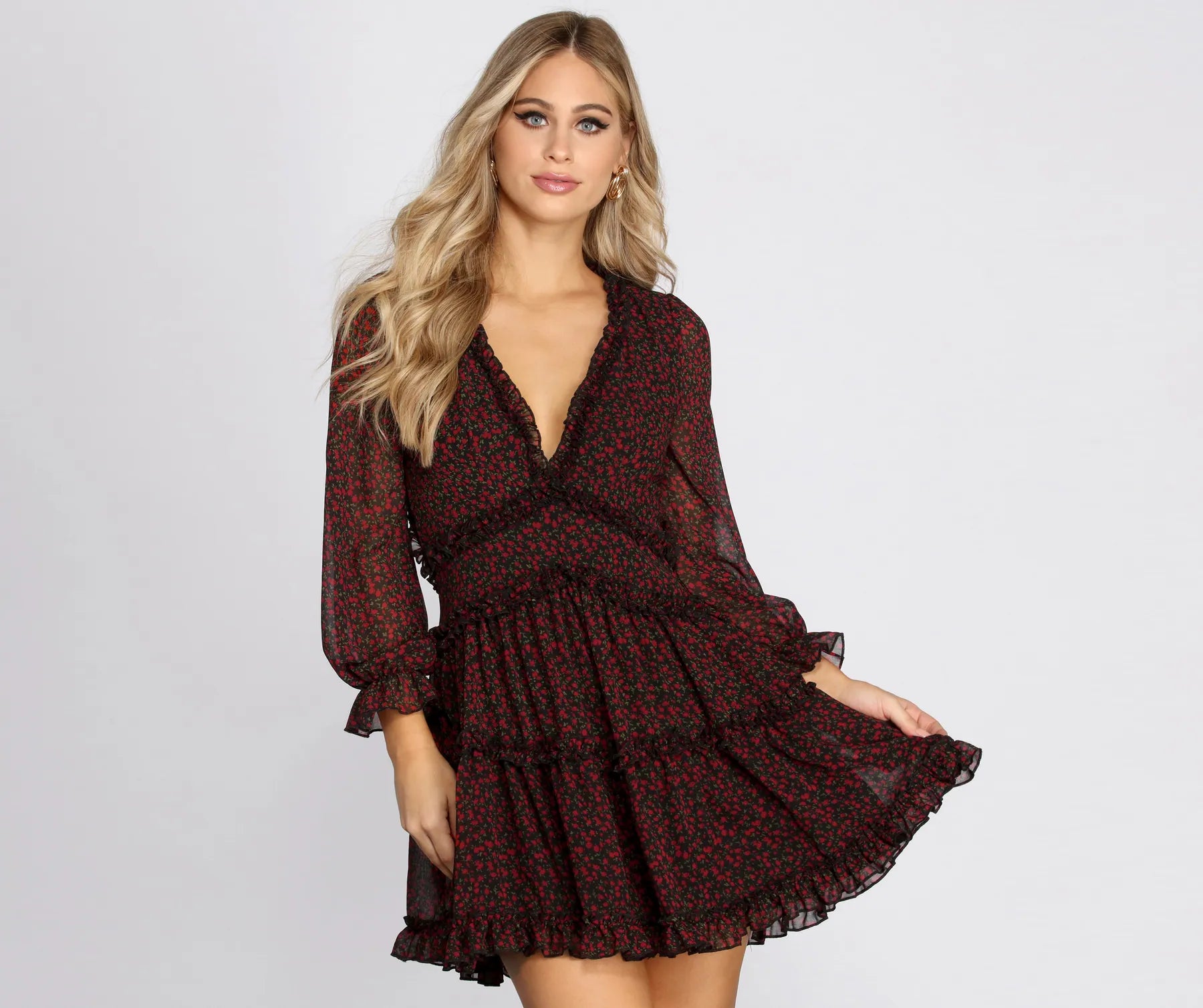 Limited Availability Romancing Ruffles Skater Dress