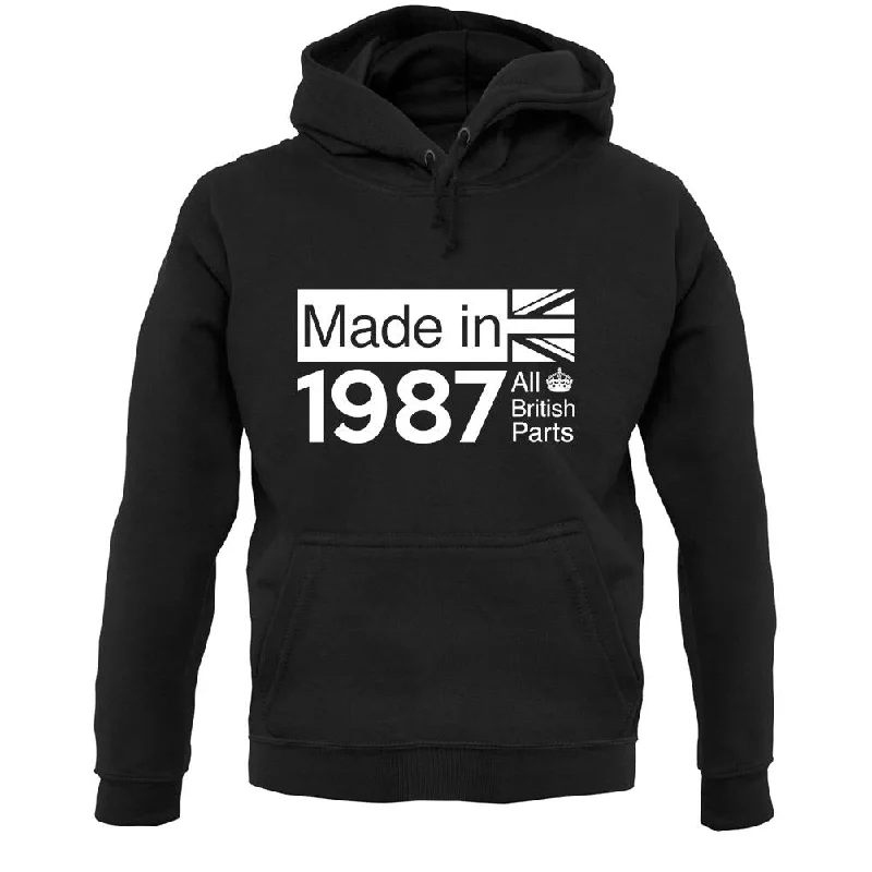Instant Discount Made In 1987 All British Parts Crown Unisex Hoodie