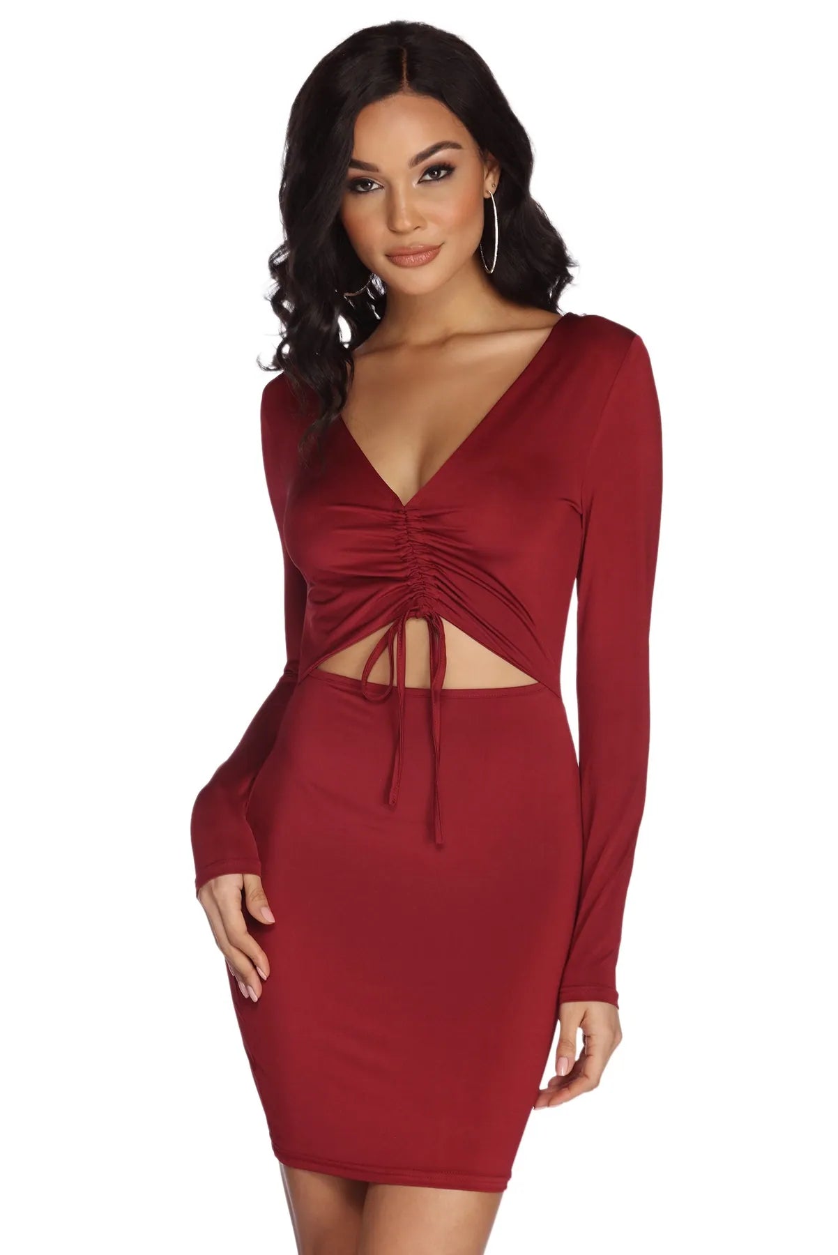 Midnight Madness Ruched With Style Mini Dress