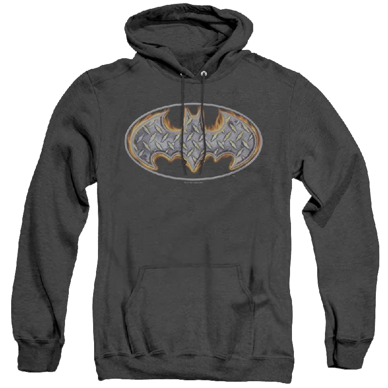 Super Sale Dc Batman Steel Fire Shield - Heather Pullover Hoodie