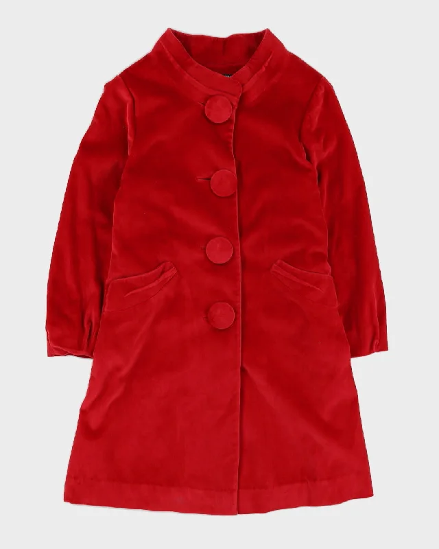 Markdowns Red Velvet Short Coat - S