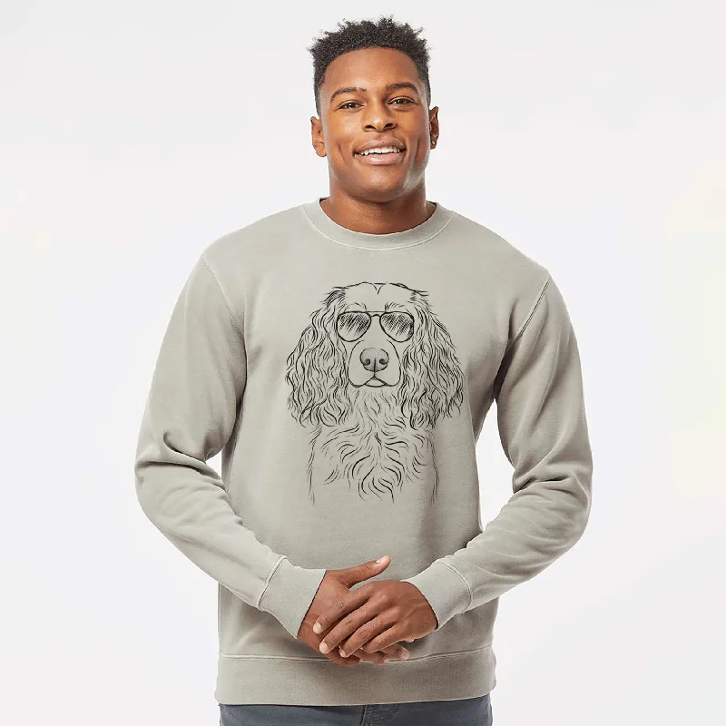Price Cut Aviator Landry the Boykin Spaniel - Unisex Pigment Dyed Crew Sweatshirt