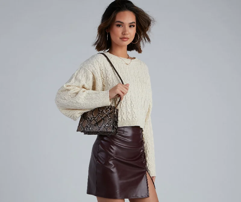 Overstock Sale Snake Rep Envelope Crossbody