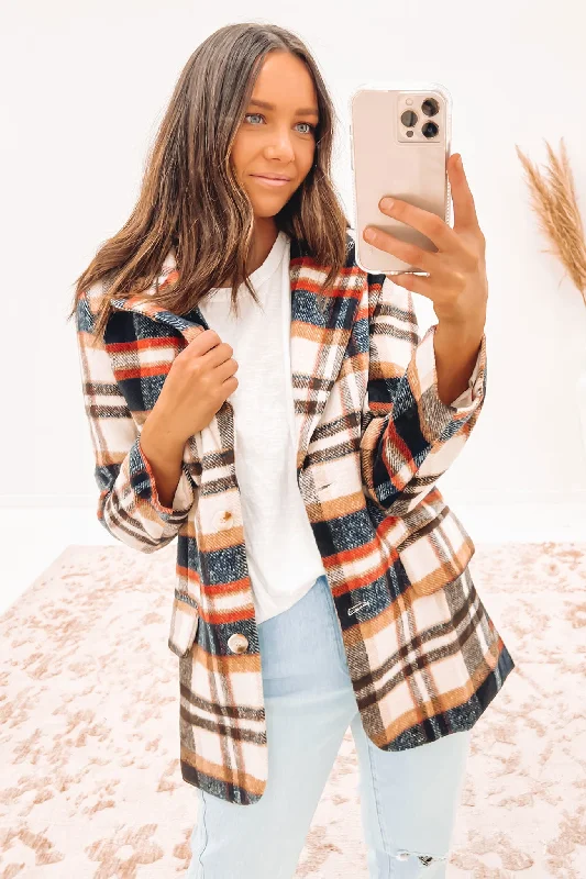 Deal Dash Kacey Blazer Brown Check