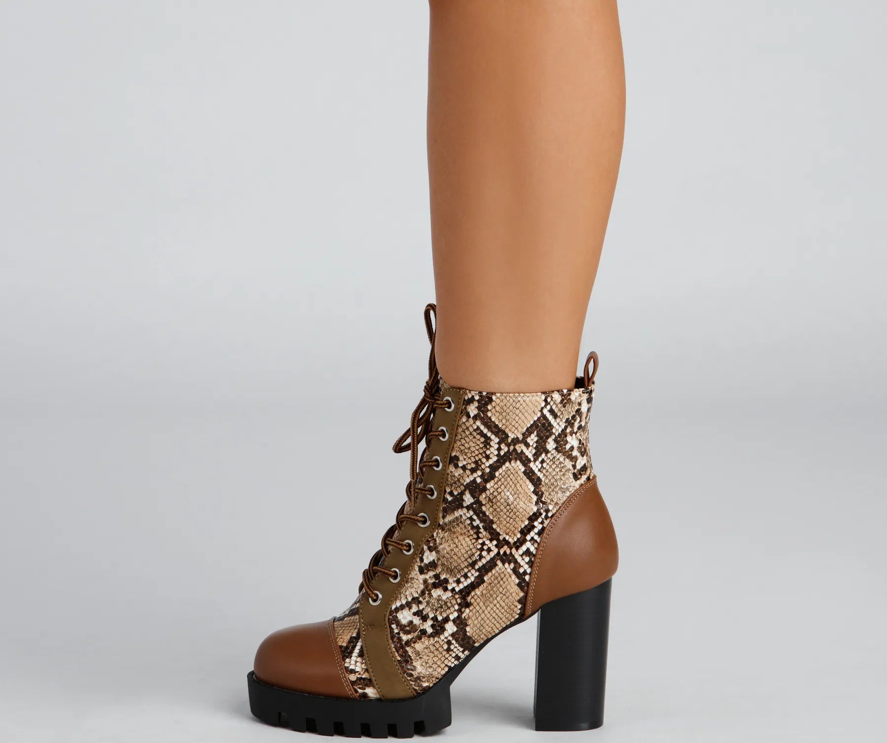 Inventory Reduction Sassy N' Fierce Snake Lug Booties