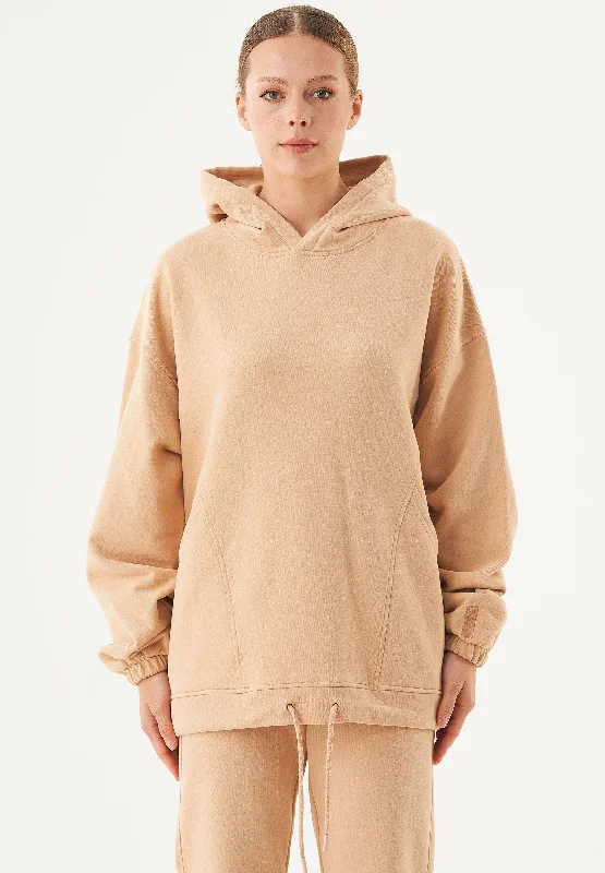 Extra Discounts Hande Soft Touch Oversize Organic Cotton Hoodie Beige