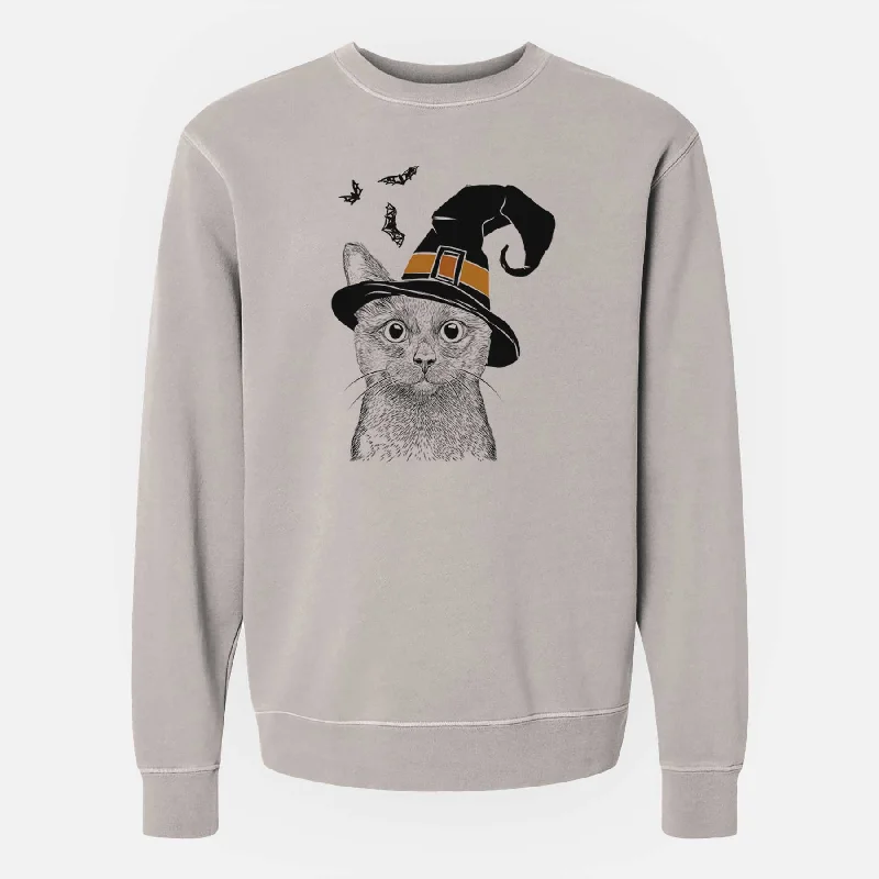 Deep Discounts Witch Shadow the Black Cat - Unisex Pigment Dyed Crew Sweatshirt