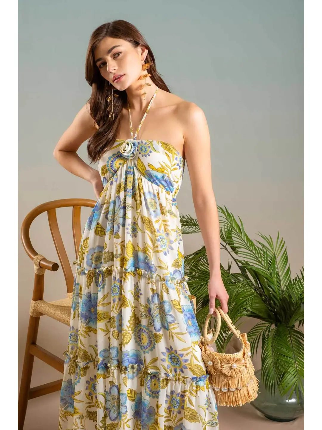 Special Promotion Rosette Maxi Dress