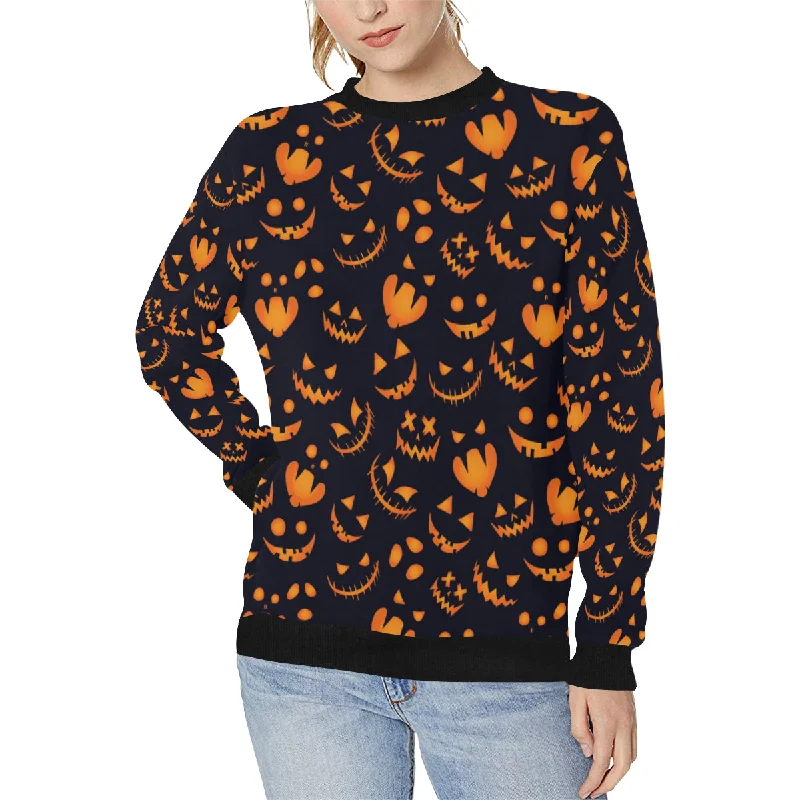 Best Seller Halloween pattern Pumpkin background Women's Crew Neck Sweatshirt