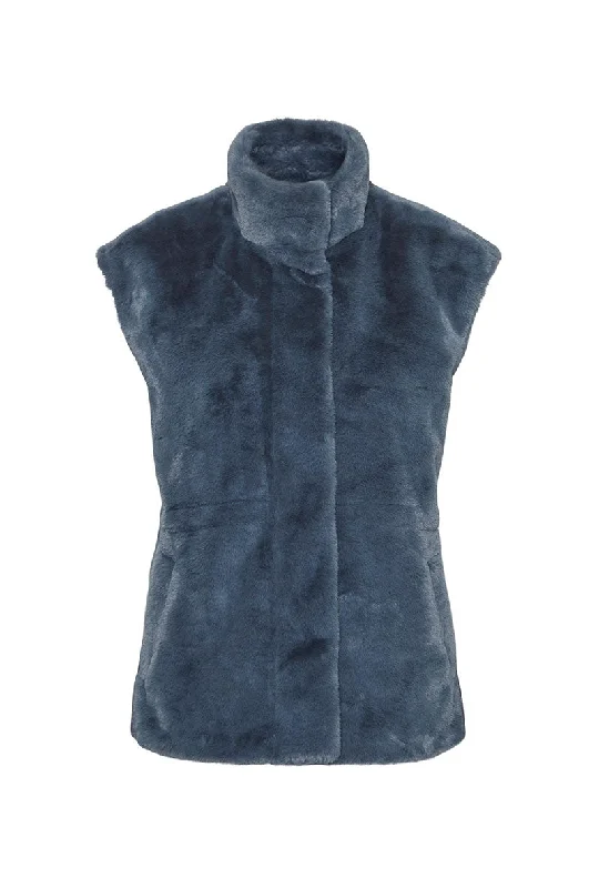 Stock Clearance VERO MODA SONJA POPPY FAUX FUR WAISTCOAT