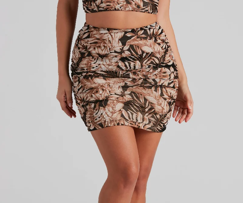 Final Markdown Tropical Getaway Mesh Mini Skirt