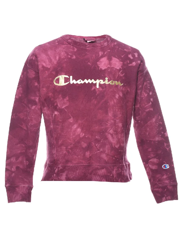 Crazy Deals Champion Tie-dye Printed Plum & Gold Sweatshirt - S