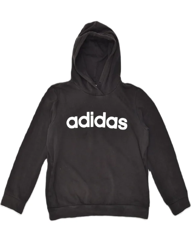 Sale Event ADIDAS Womens Graphic Hoodie Jumper UK 16/18 Large Black Cotton
