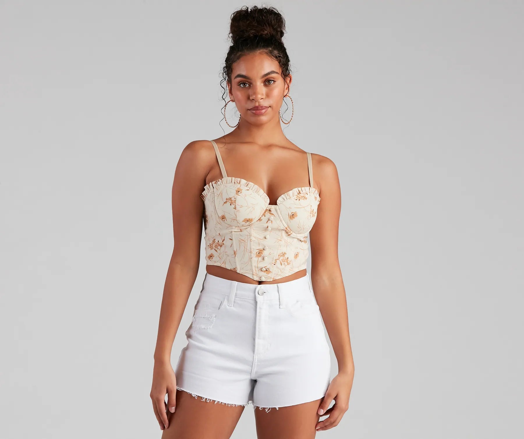 Markdowns Flirty Days Floral Ruffle Corset