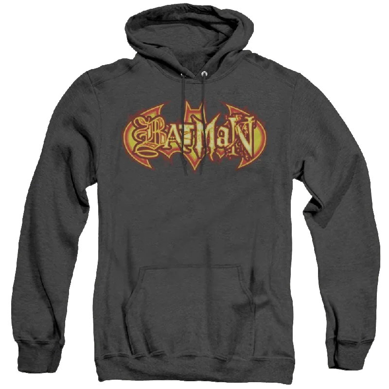 Act Now Dc Batman Fiery Shield - Heather Pullover Hoodie