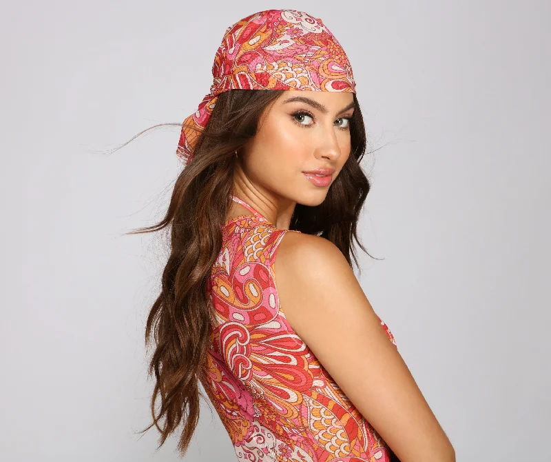 Act Now Bohemian Dreams Paisley Print Headwrap