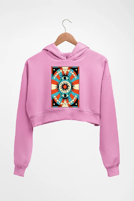 Low Prices Psychedelic Peace and Love Crop HOODIE FOR WOMEN