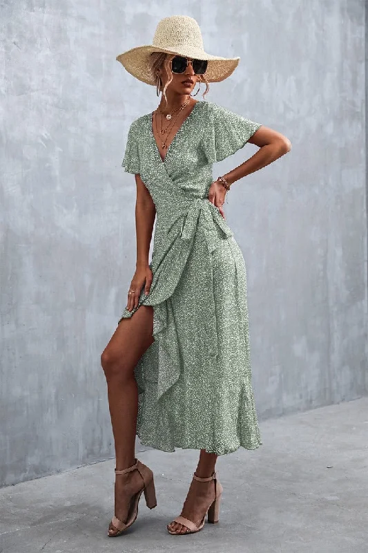 Limited Quantity Palm Paradise Wrap Dress