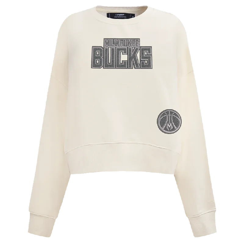 Price Reduction SUDADERA DE CUELLO REDONDO NBA MILWAUKEE BUCKS REVERSE FRENCH TERRY PARA MUJER