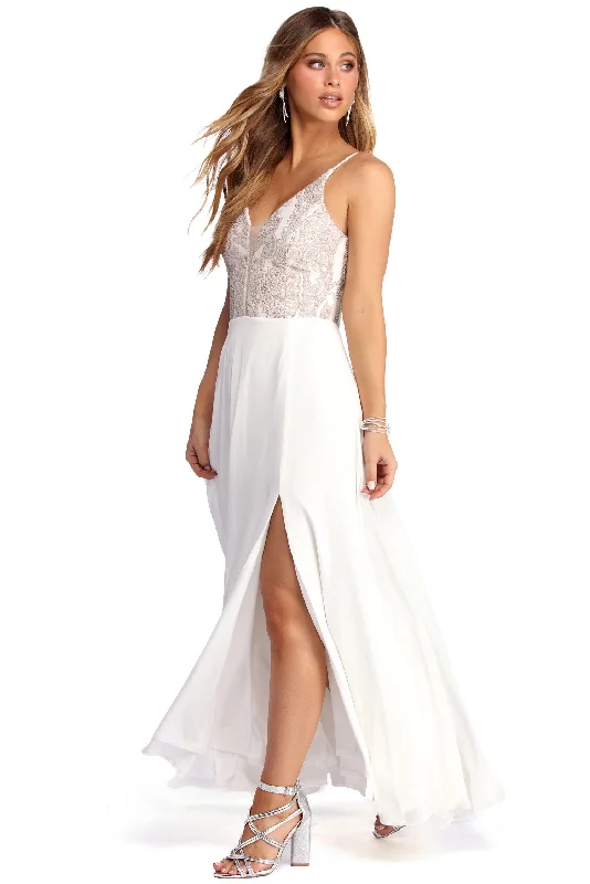 The Best Prices Lilah Formal High Slit Chiffon Dress