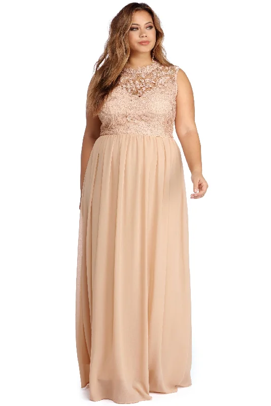 Best Seller Plus Everly Sweetheart Chiffon Dress