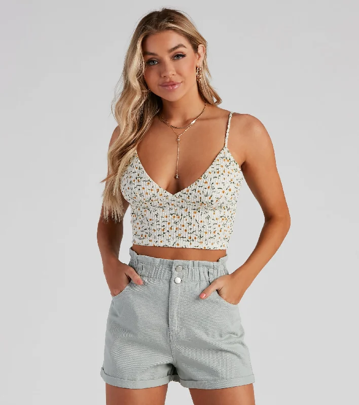 Super Sale Fresh As A Daisy Crop Top