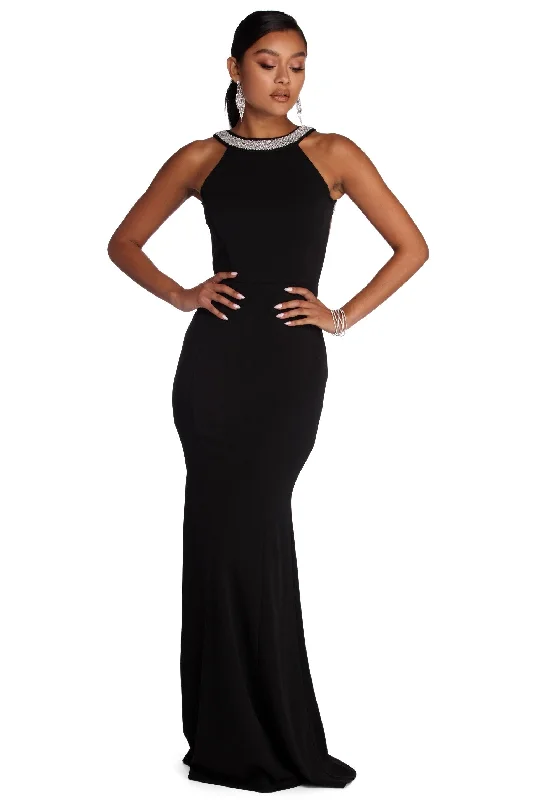 Limited Quantity Jocelyn Formal Open Back Pearl Dress