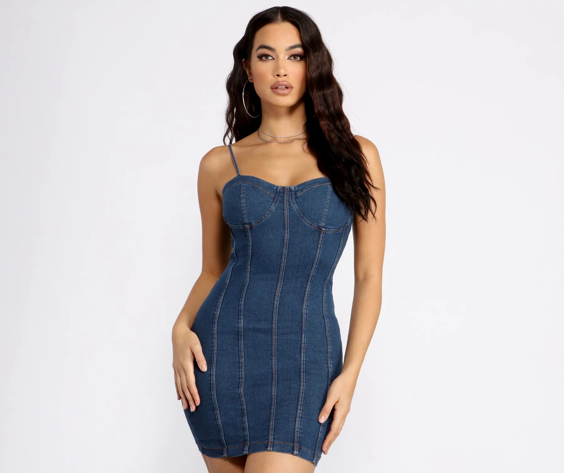 Super Savings Babe In Denim Mini Dress