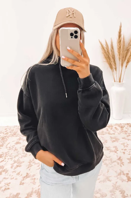Final Sale Oversized Hoody Washed Black