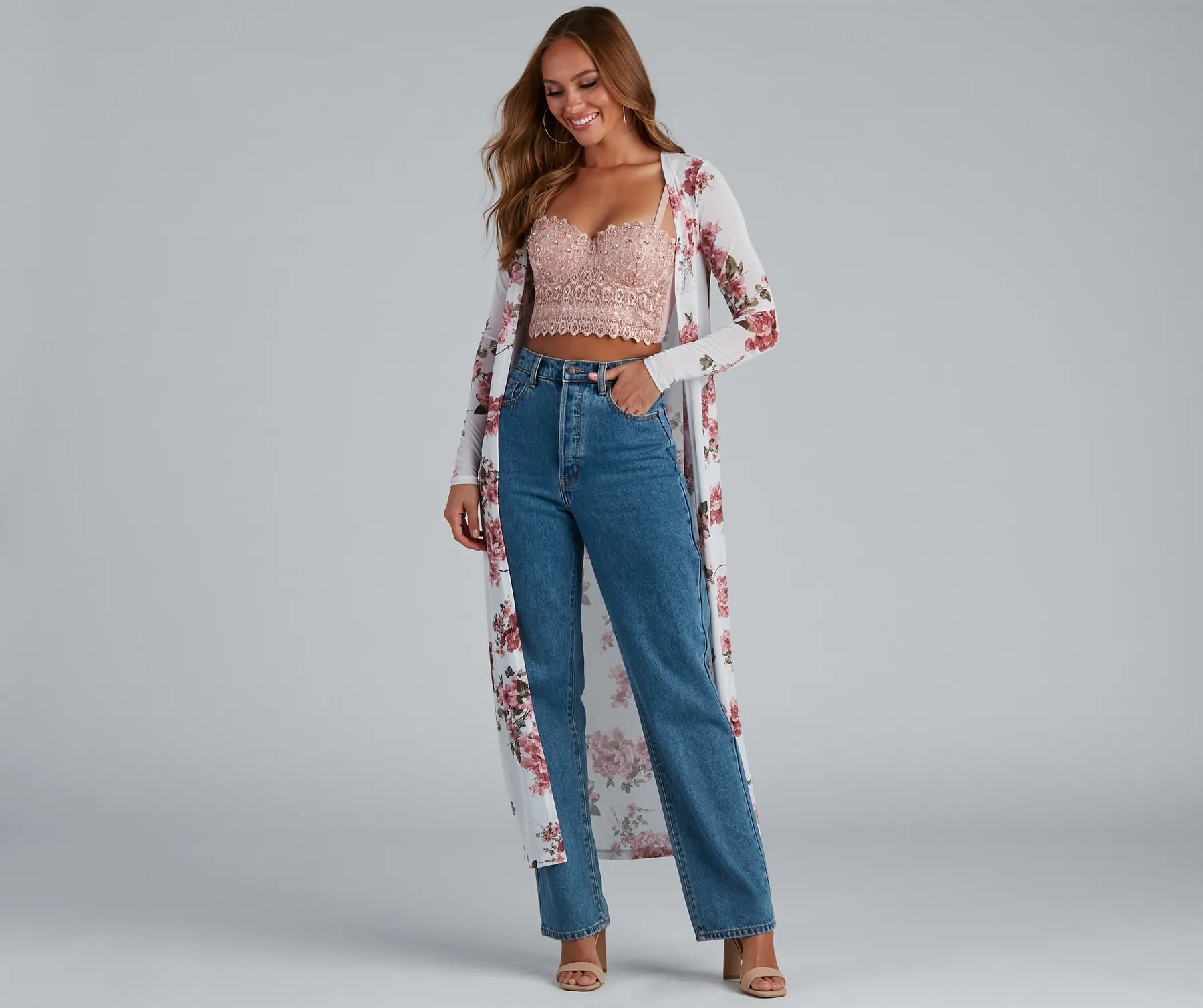 Low Prices Floral Frolic Mesh Duster