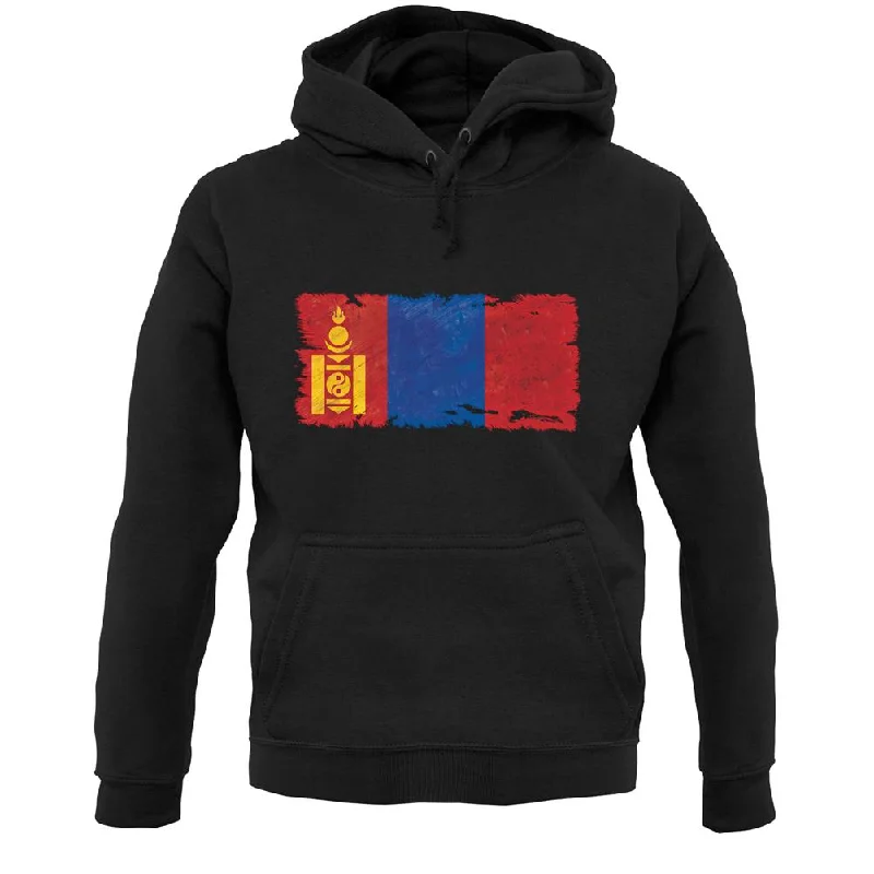 Discount Mania Mongolia Grunge Style Flag Unisex Hoodie