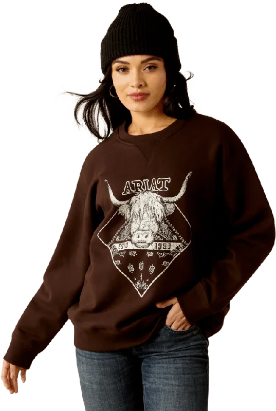 Today’s Deal Ariat Women's Mole Taurus Oversized Crew Sweatshirt