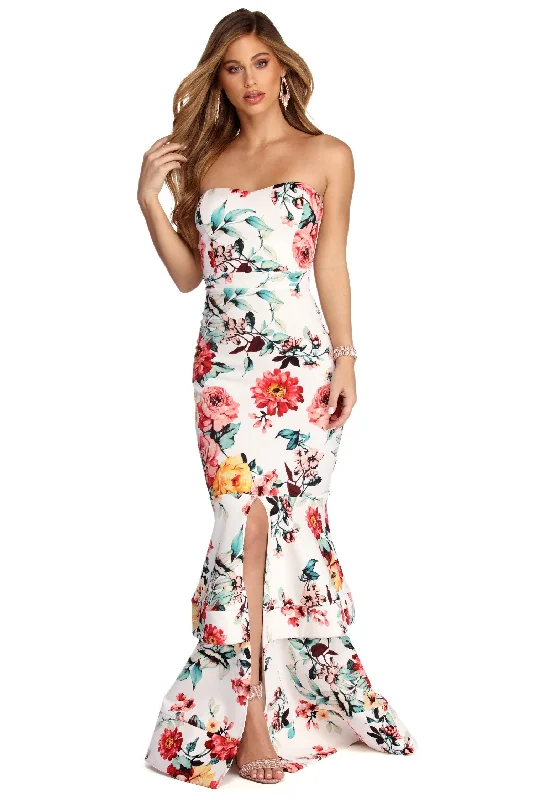 Low Prices Alecia Sleeveless Floral Mermaid Dress