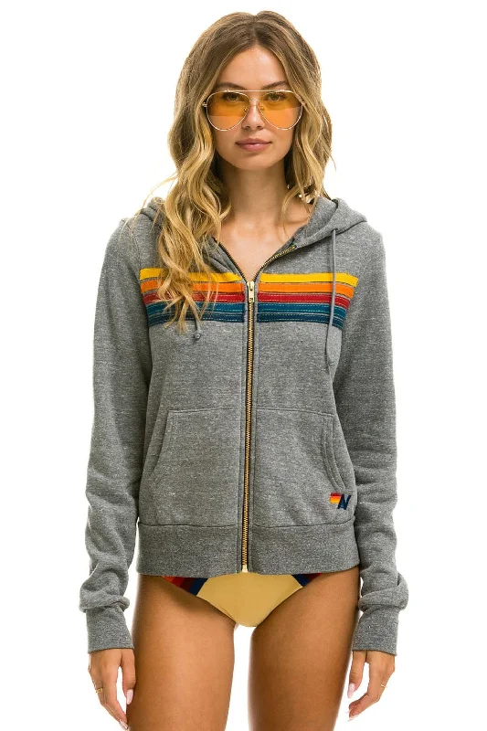 Discount Extravaganza 5 STRIPE HOODIE - HEATHER GREY